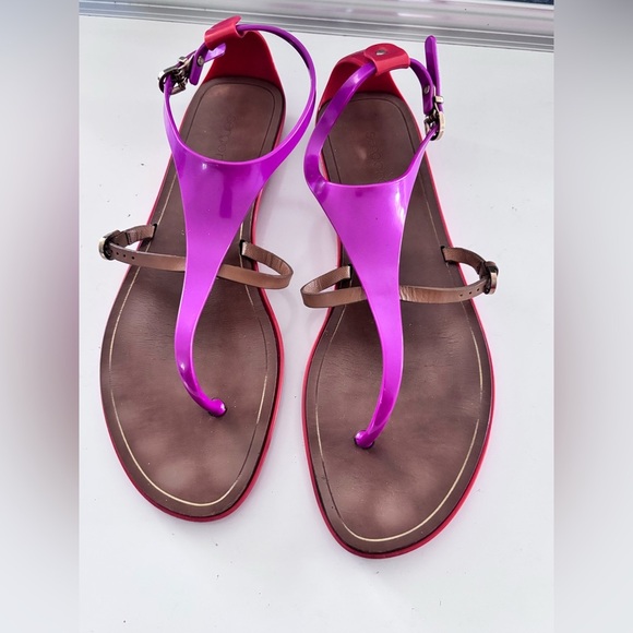 🌟🌟Sergio Rossi Multicolored Rubber Gladiator Sandals – Size 8.5🌟🌟 - Picture 10 of 11